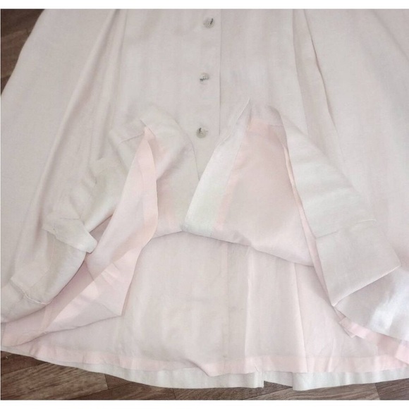 ❤️100% Linen Vintage Blush Pink Riding Skirt - Picture 5 of 8
